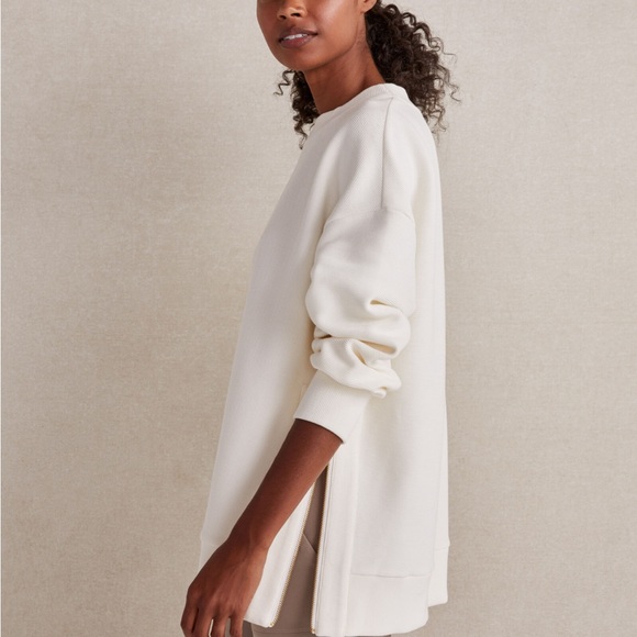 Varley Tops - Varley Cream Side Zip Sweatshirt